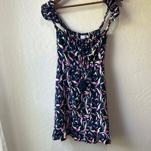 Tiare Hawaii Navy Floral Mini Dress